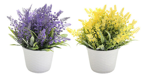 Adornos Domésticos Con Flores Falsas En Maceta, 2 Unidades