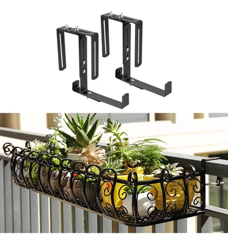2 Soportes Para Macetas Que Se Adaptan A Barandas De Terraza