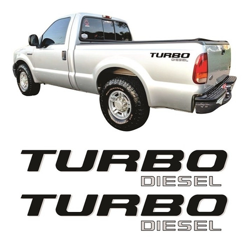 Par Emblema Adesivo Turbo Diesel Caçamba F-250 F250 Ford