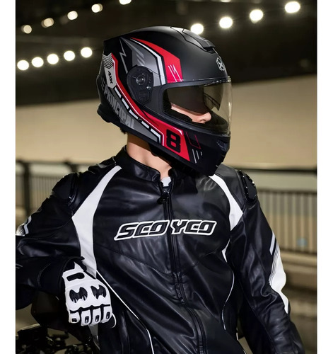 Casco Para Moto Casco De Seguridad Certificado Dot Lentedobl Negro Jaguar L