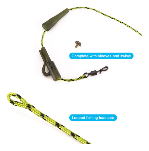 Línea De Pesca Lead Core Para Carpas, 45 Libras, Con Funda Y
