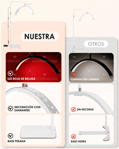 Lámpara De Pie Led Diamond Lámpara De Pestañas De Luz Roja