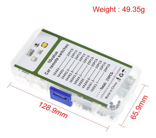 Switch Push Switch Remote Car, Botão Tátil De 10 Tipos