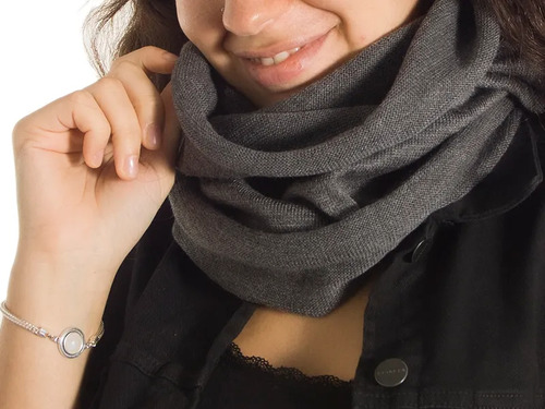 Cuello Tubular Lana Unisex Cuellera Cuellito Invierno Gris Oscuro