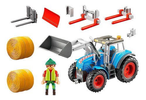 Playmobil - Grande Trator Com Acessórios - Country 71004