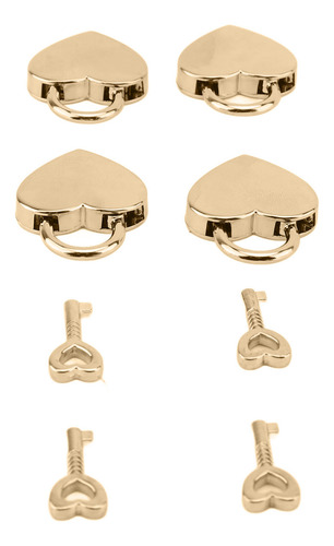Juego De Candado Y Llave En Forma De Corazón, 4 Piezas, Alea
