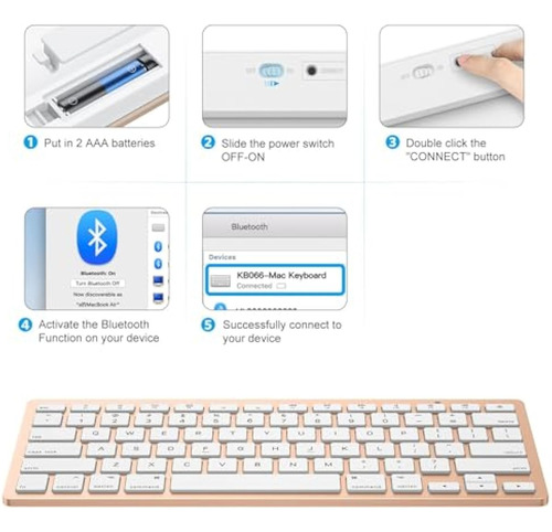 Omoton Teclado Bluetooth Para Mac, Teclado