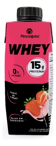 Piracanjuba Whey Zero Lactose 15g Sabor Morango 250ml