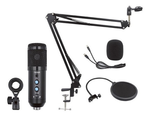 Imagen 2 de 10 de Microfono Pc Streaming Streamer Condensador Profesional Noga