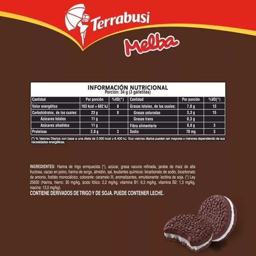 Galletitas Dulces Rellenas Melba Tripack Grande 360g