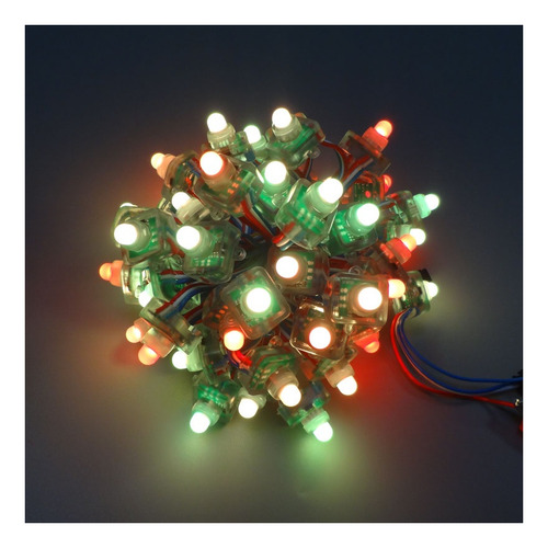 Imagen 3 de 4 de Luces Ws2811 12v Ip65 ( 50leds - Cable Rojo Blanco Y Azul)