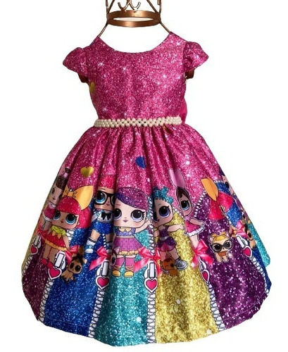 Vestido Festa  Infantil Super Luxo Lol  Surprise Dools