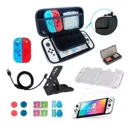 Estuche + Vidrio + Funda + Otros  Para Nintendo Switch Oled