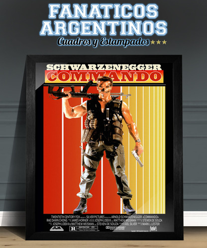 Cuadros Commando Arnold Schwarzenegger 4 Modelos 30x40 Cm Negro