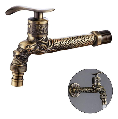 Torneira De Água Montada Na Parede Com Escultura Em Bronze
