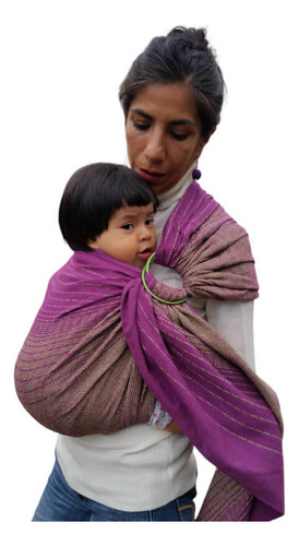 Rebozo De Aros Bandolera Portabebebés 100% Algodón Binniza Color Violeta