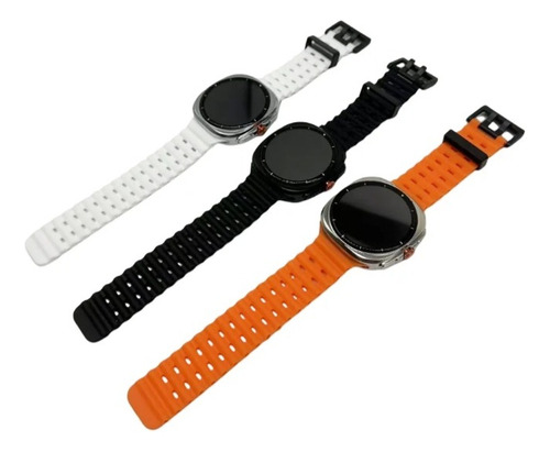 Reloj Smartwatch S7 Ultra Hd Monitoreo De Salud Integral Plateado Milanese Naranja Plateado