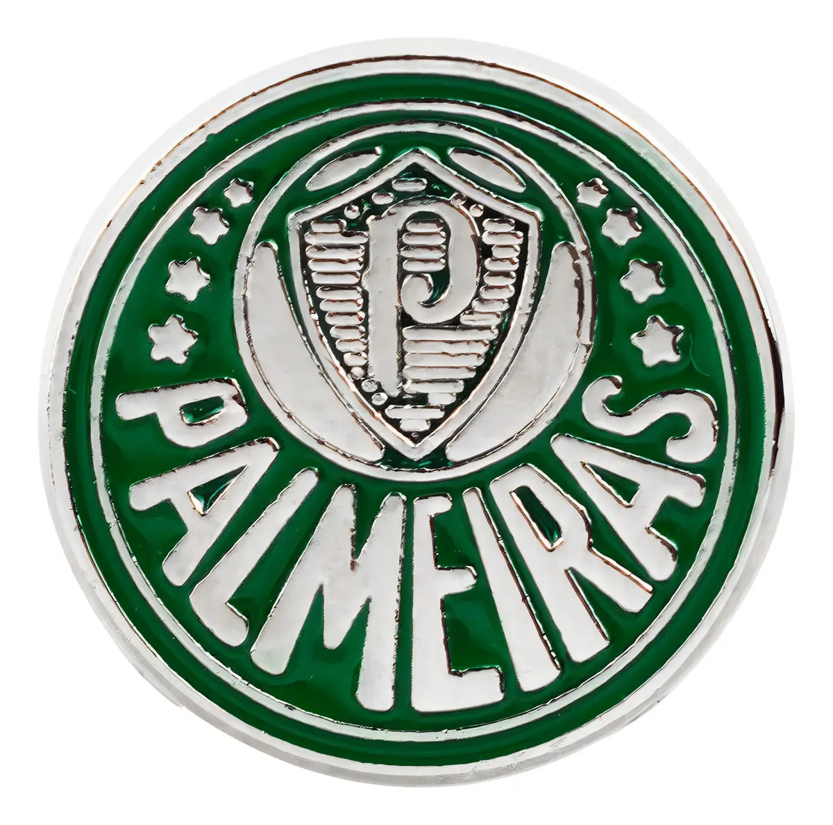 Broche Metal Palmeiras 2cm Redondo Mileno Pin Torcedor Futebol