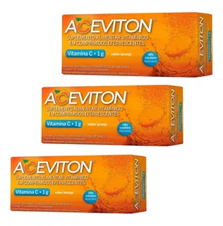 Kit C 3 Vitamina C 1g Aceviton C 10 Comprimidos Efervecentes