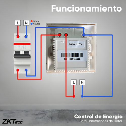 Zkteco Módulo Psmmf Inteligente De Ahorro De Energía Mifare Modelo Energy Saving Switch - Mf / Control De Energía Para Habitaciones De Hotel, Operación Mediante Tarjetas Mifare