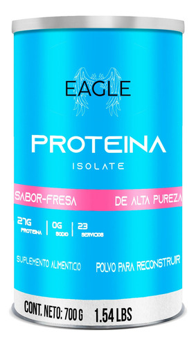 Suplemento Polvo Protein Isolate 700g Eagle Sabores Sabor Fresa