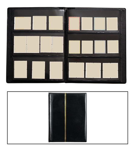 Lbum De Sellos De Doble Cara 10 Hojas (20 Páginas) Negro