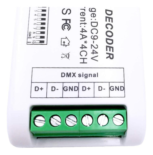 Mini 4 Chanel Decodificator Dmx 512 Rgbw Controller 16a