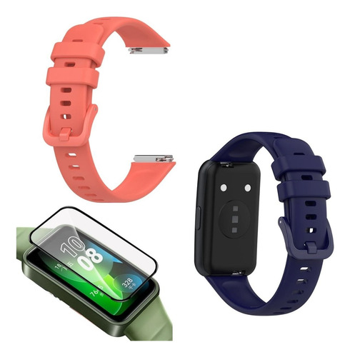 2pz Correa Para Huawei Band 7 Colores Lisos Tpu + Mica 