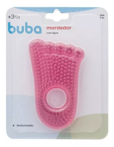 Mordedor para Bebê Buba Gelado com Água Chocalho Rosa