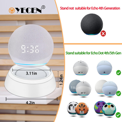 Soporte De Mesa Echo Dot 4ª Y 5ª Generación Con Gestión De C Color