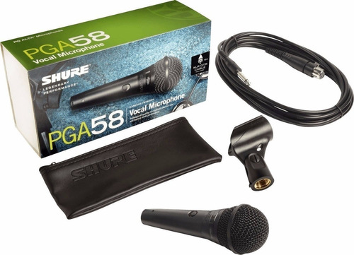 Microfono Dinamico Shure Pga58 Qtr Cardioide Cable Xlr Plug