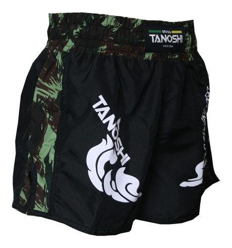 Imagem 3 de 6 de Shorts Muay-thai Trng Tanoshi Camuflado Verde Estampado