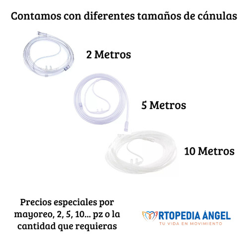 3 Cánula Punta Nasal Para Oxígeno Adulto 2 Metros Mayoreo