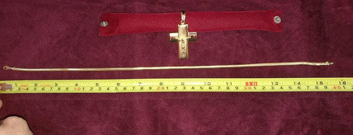 Imagen 9 de 9 de Cadena Baño De Oro 18k Wide Gargantilla Cristo Prenda Collar
