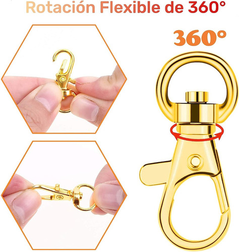 U, Gancho For Llavero Macrame Dorado (50 Piezas + 50