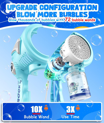 Pistola De Burbujas - Bubble Bubbles Blaster De 72 Agujer...