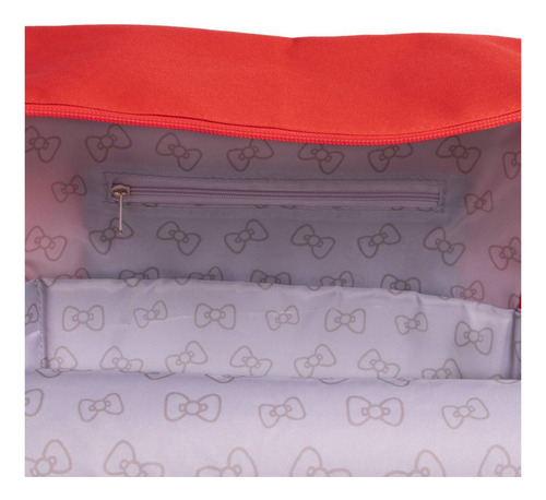 Mochila Hello Kitty Sanrio Truzt Color Rojo Diseño De La Tela Lisa