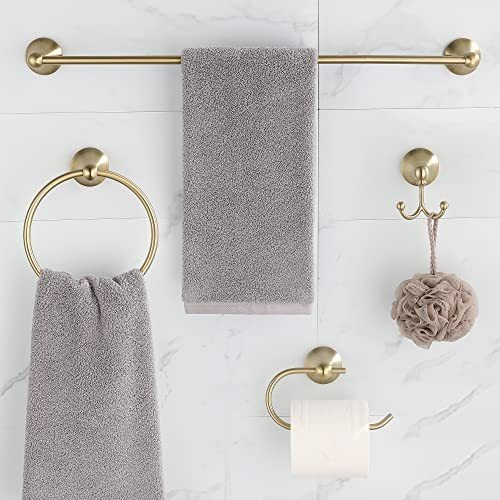 Juego 4 Piezas Baño Oro - Accesorios Baño Dorado, Barra