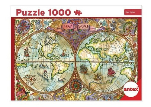 Antex Puzzle Rompecabezas 1000 Piezas Mapa Vintage Retro