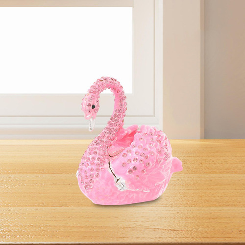 Swan Trinket Box Treasure Case Portátil Multipurpose Art