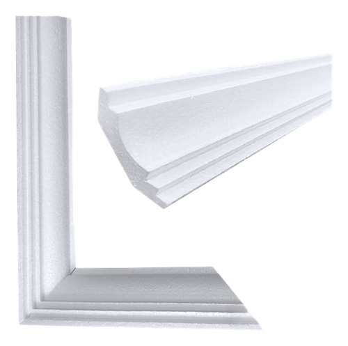Moldura Sanca Isopor 100cm Kit 100m Roda Teto Gesso