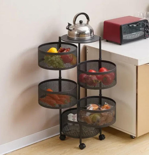 Carro Organizador 5 Estantes Con Ruedas Blanco Cocina Baño
