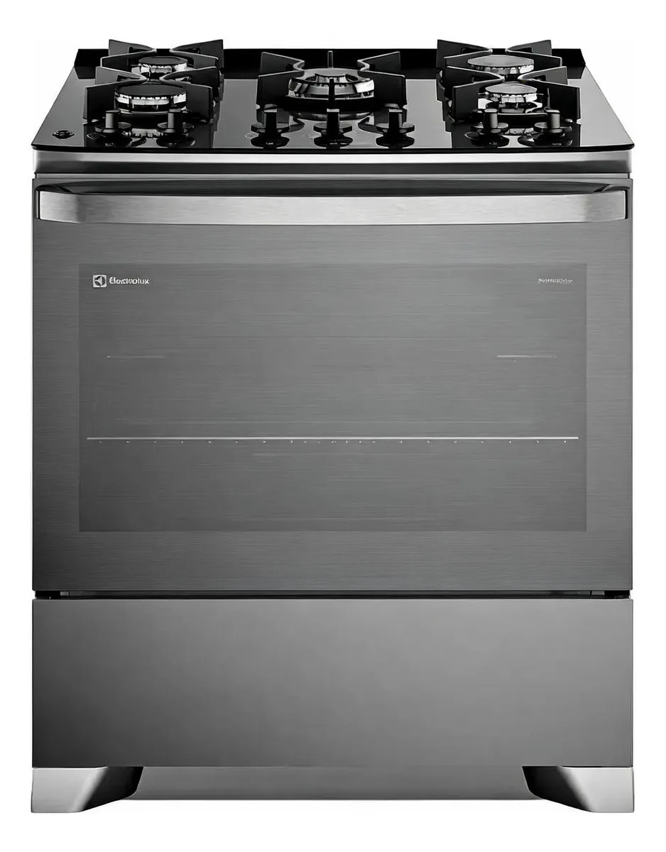 Cocina A Gas 5 Platos Parrillas Hierro Fundido F5epg Glass