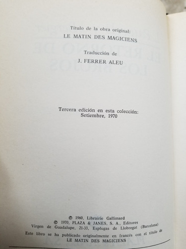 A6 El Retorno De Los Brujos Pauwels Bergier (Usado)