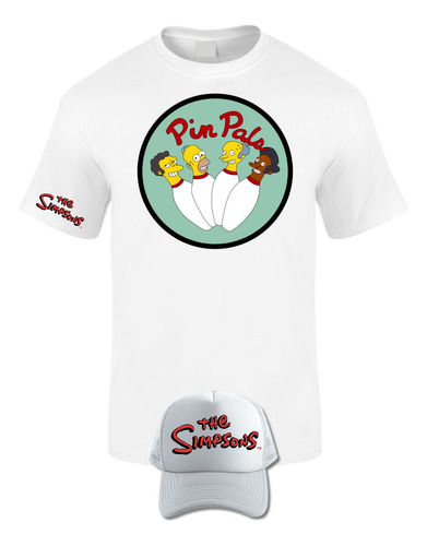 Camiseta Manga Corta Homero Simpson Bowling Obsequio Gorra 