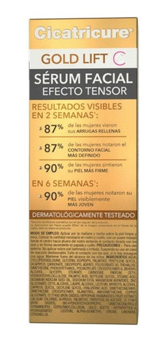 Imagen 2 de 2 de Sérum Serúm Facial Efecto Tensor Cicatricure Gold Lift de 27mL
