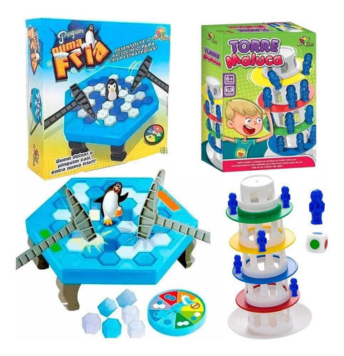 Kit Jogo Torre Maluca + Jogo Pinguim Quebra Gelo