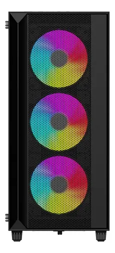 Gabinete Gamer Mid Tower Nexus Zinc Preto 3 Fans 120mm ARGB ATX M