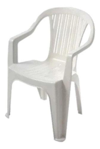 Silla Plastica Garden Life Titan Blanca C/ Apoyabrazos Cuota