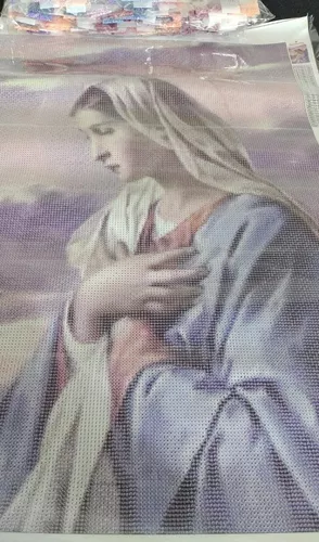 Tela em Diamante Pintura 5D Maria e Jesus Menino Religioso em azul em  Promoção na Americanas